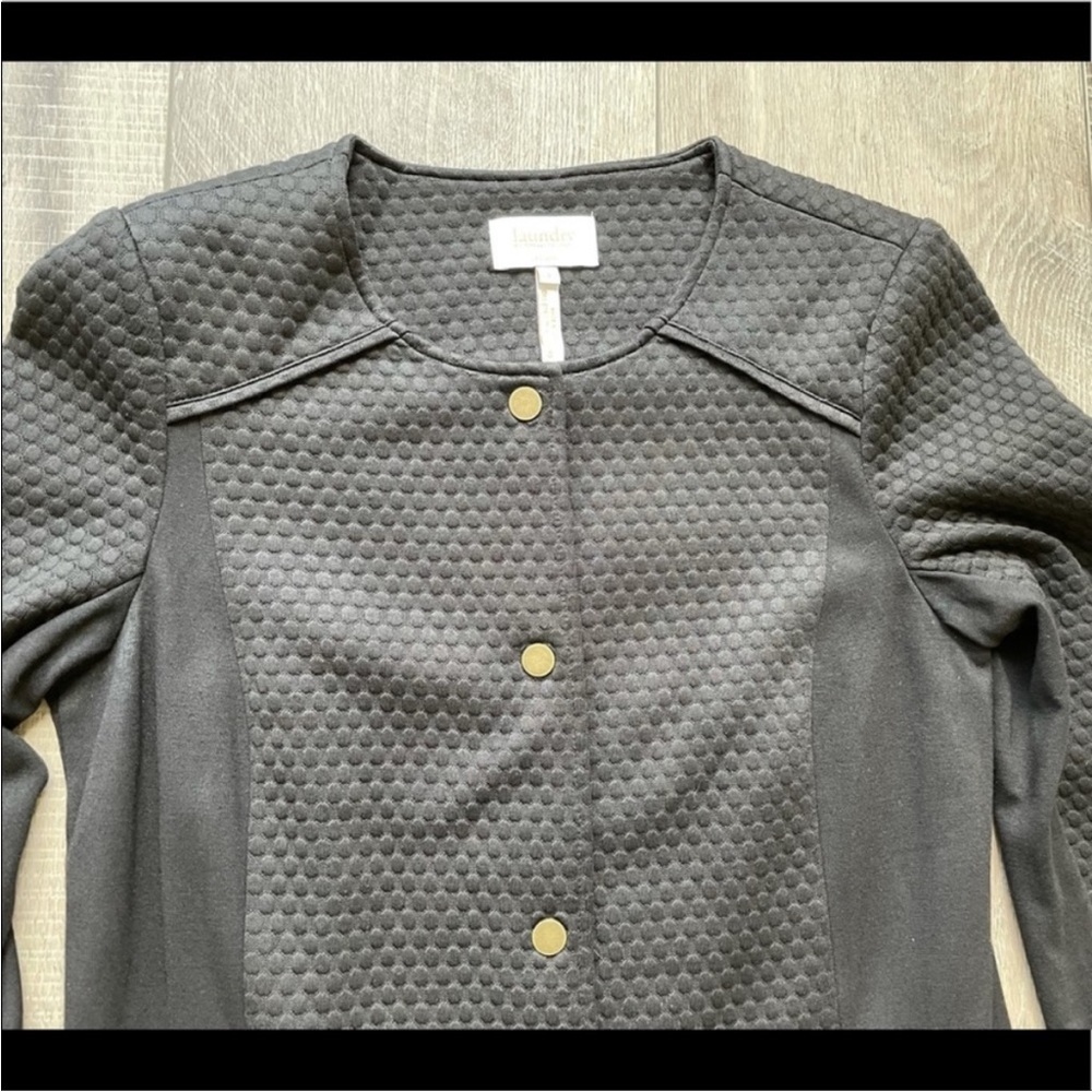 Laundry by Shelli Segal Long Jacket in Black Size 4 - Picture 2 of 6